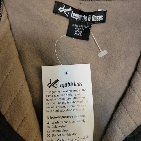 COTTON Fleece Jacket Blazer Coat 𝅺Beige Grey Bone Button JACKET- NEW - Picture 9 of 12